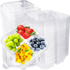 Alaeseje 40 Pcs Bento Snack Containers 4 compartments clear