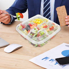 Alaeseje 4-Compartment Lunch Containers clear plastic