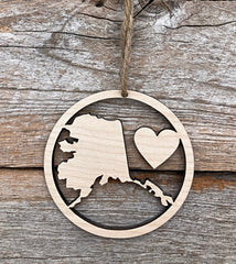 Natural wood color plywood ornament ready to hang