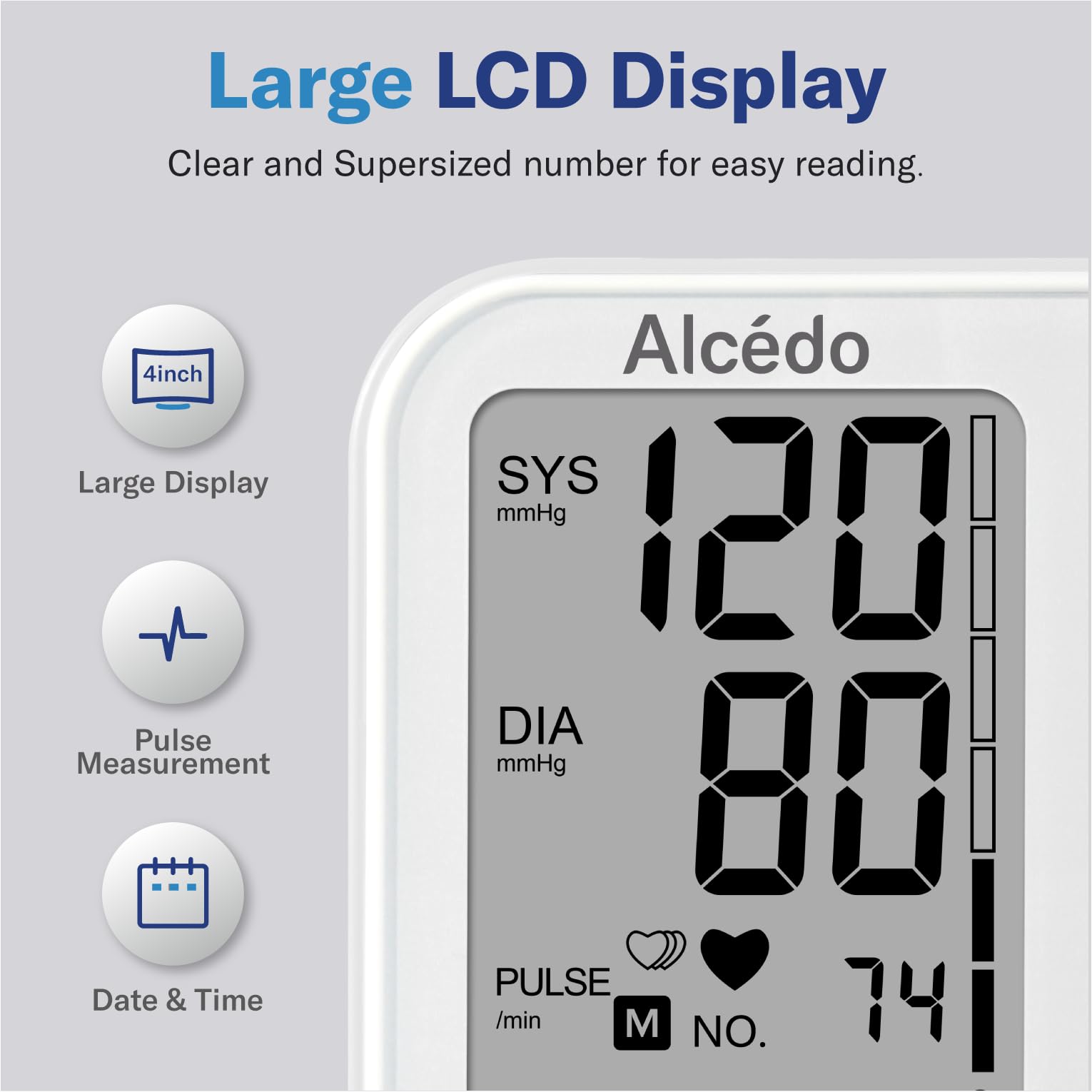 Two user mode with 120 readings per user on Alcedo BP Monitor