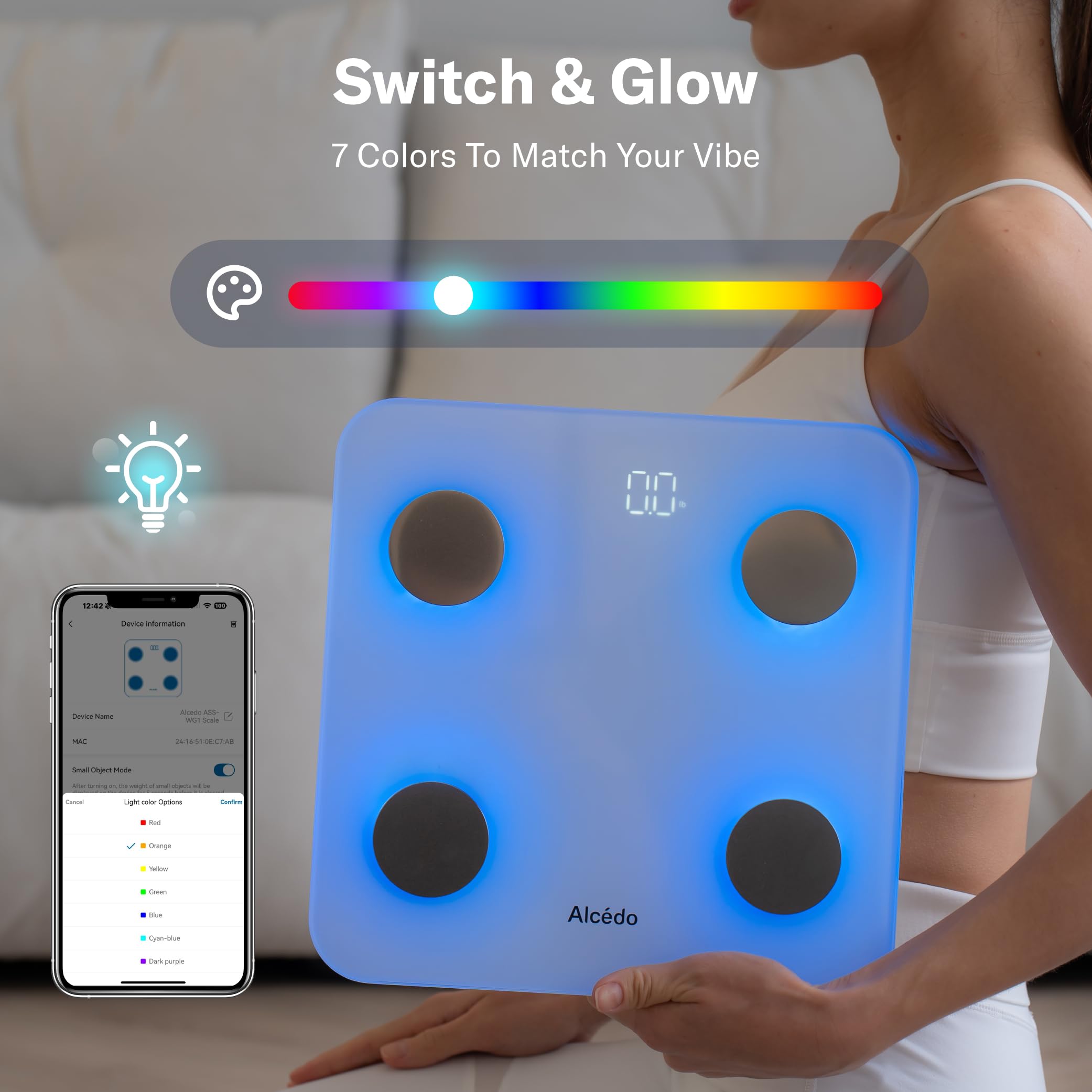 Alcedo Bluetooth scale app syncing display