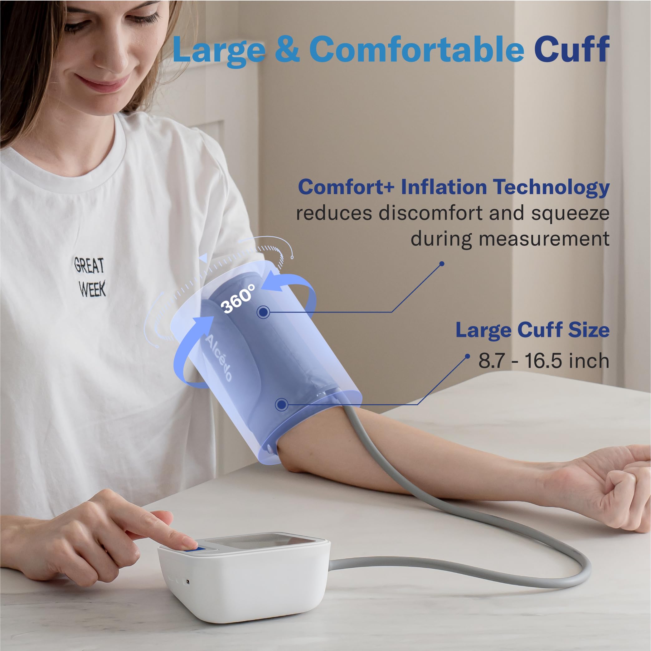 One push button operation on Alcedo Blood Pressure Monitor