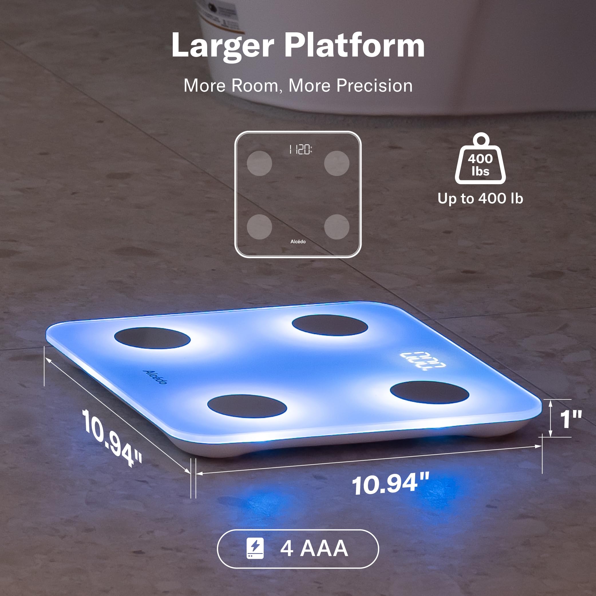 Alcedo color changing glow feature on scale