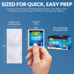 Large alcohol prep pads swabs for injections