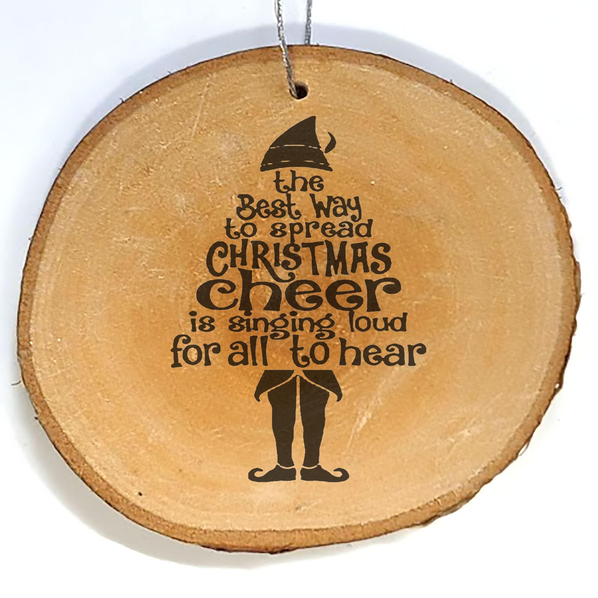 Oregon small business alder wood ornament with silver string