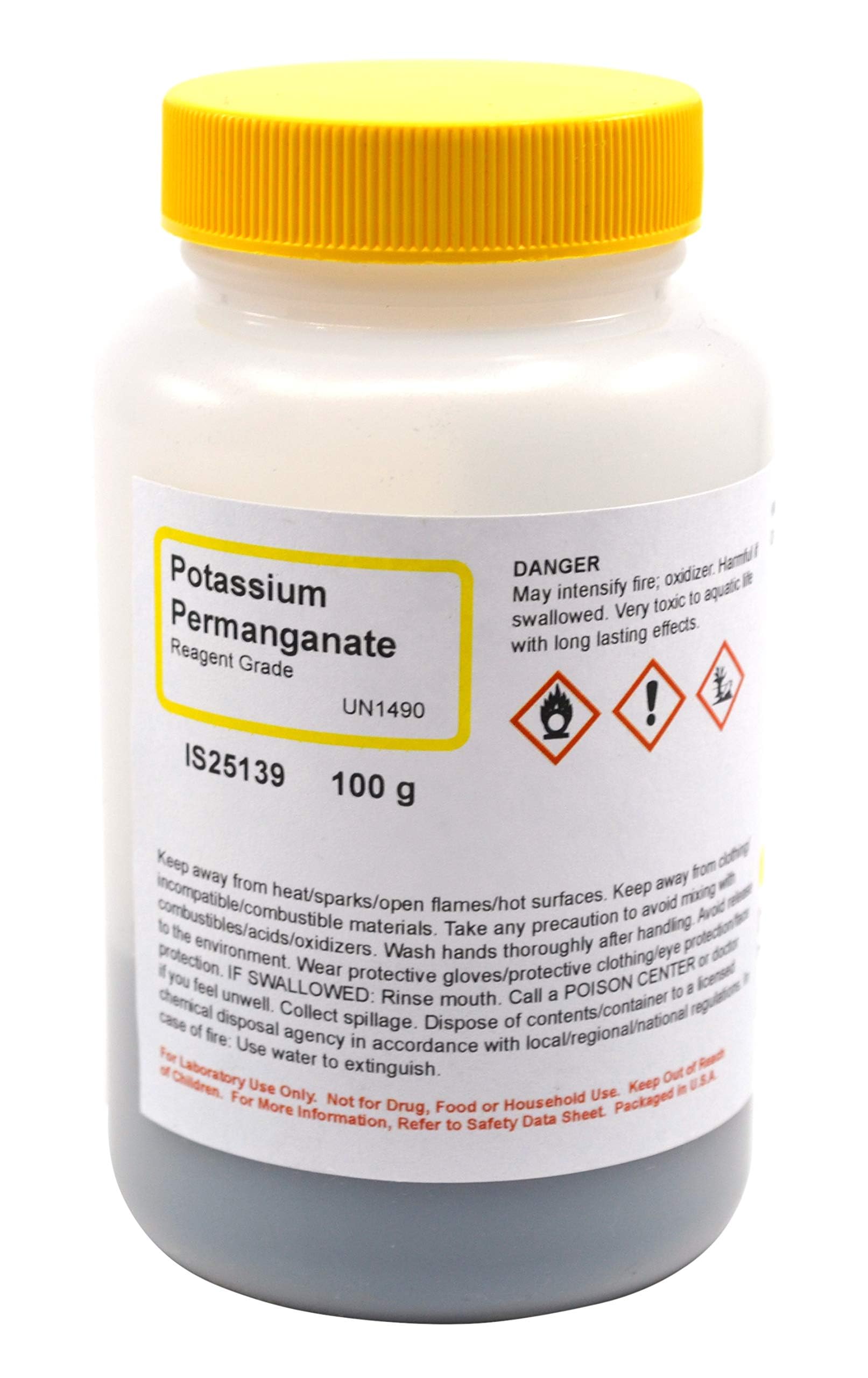 Potassium Permanganate reagent grade label on ALDON product