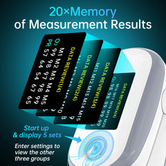 Real time SpO2 and PR readings shown on the display