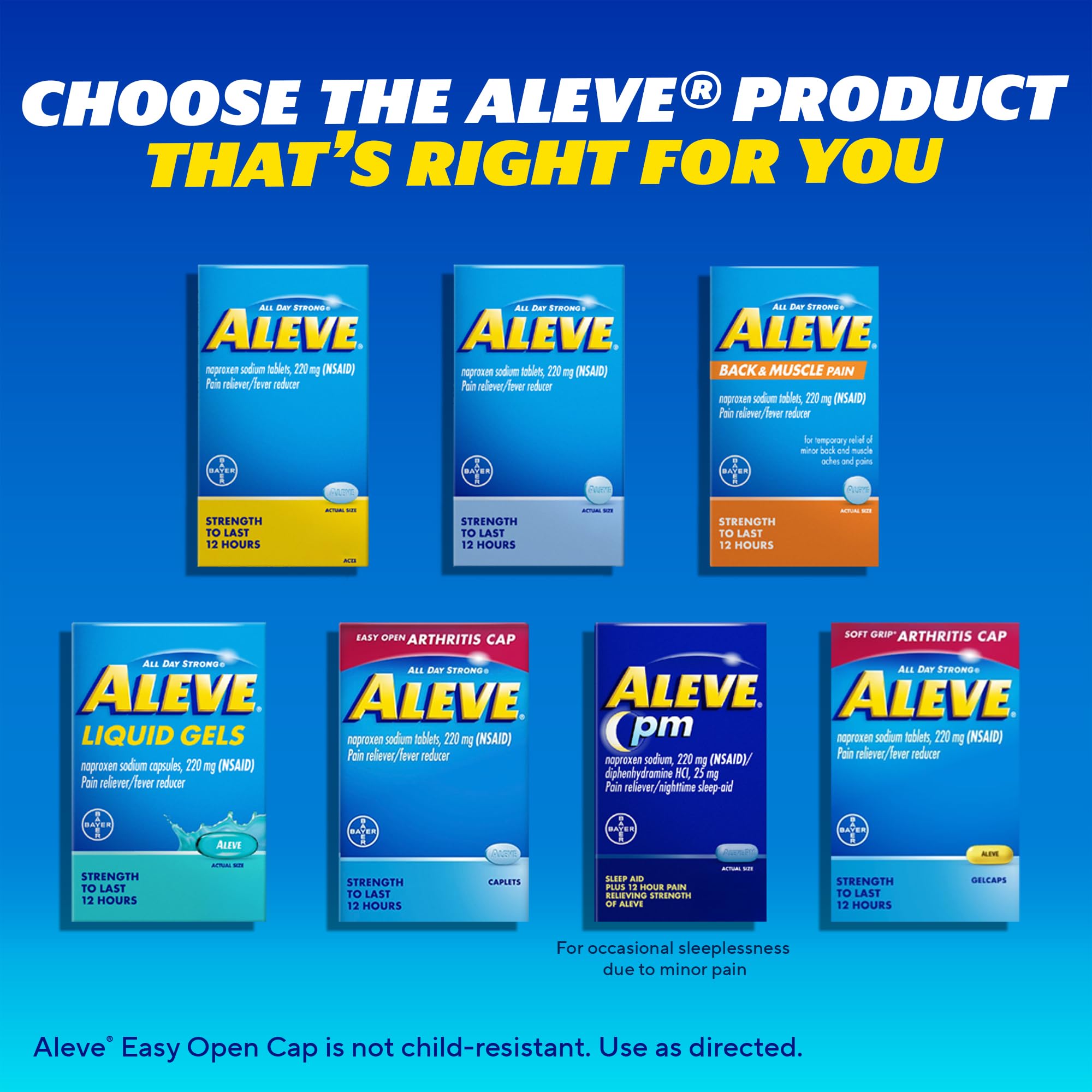 Aleve common cold relief with naproxen caplets