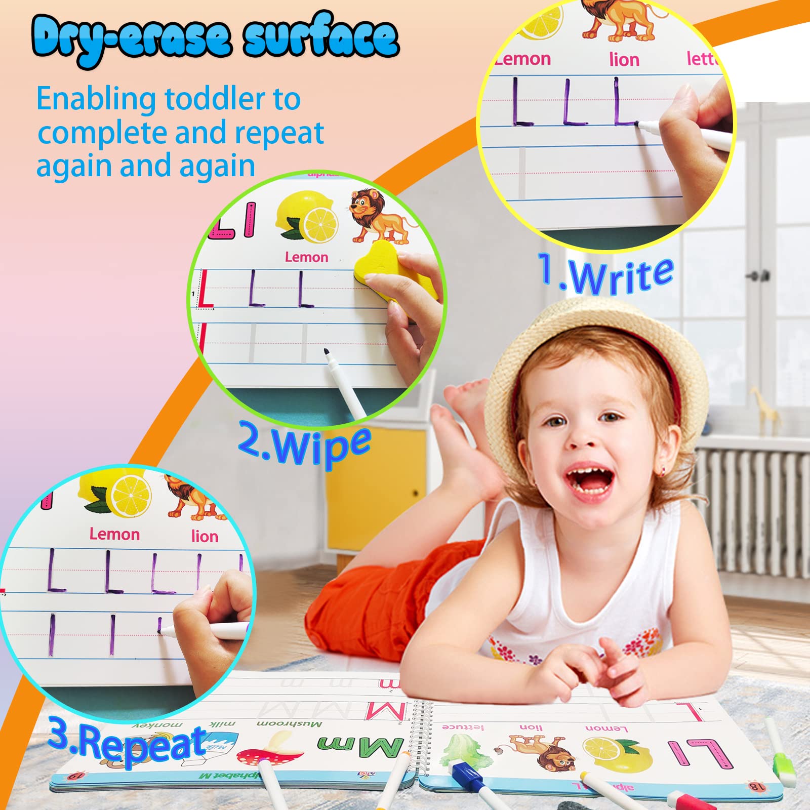 Alphabet and numbers tracing exercises for ages 3 to 7