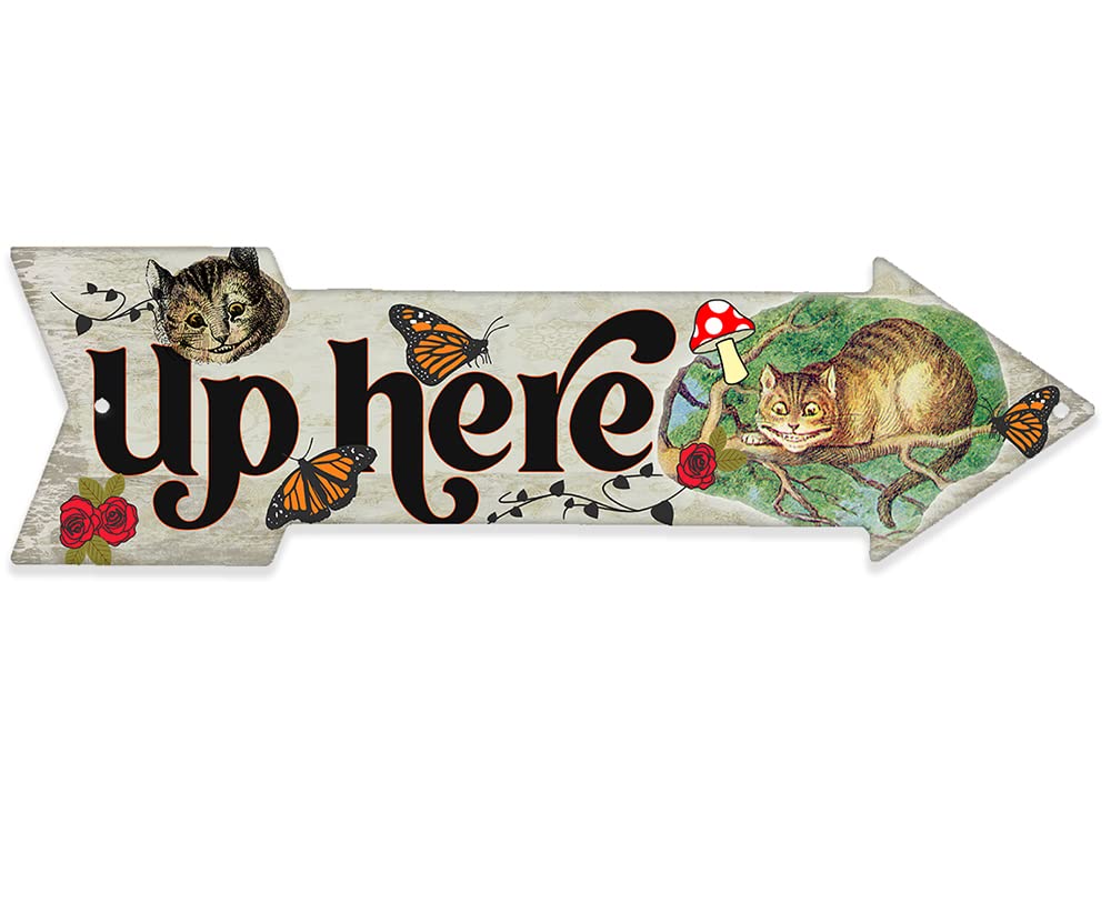 Alice in Wonderland decor metal sign front view