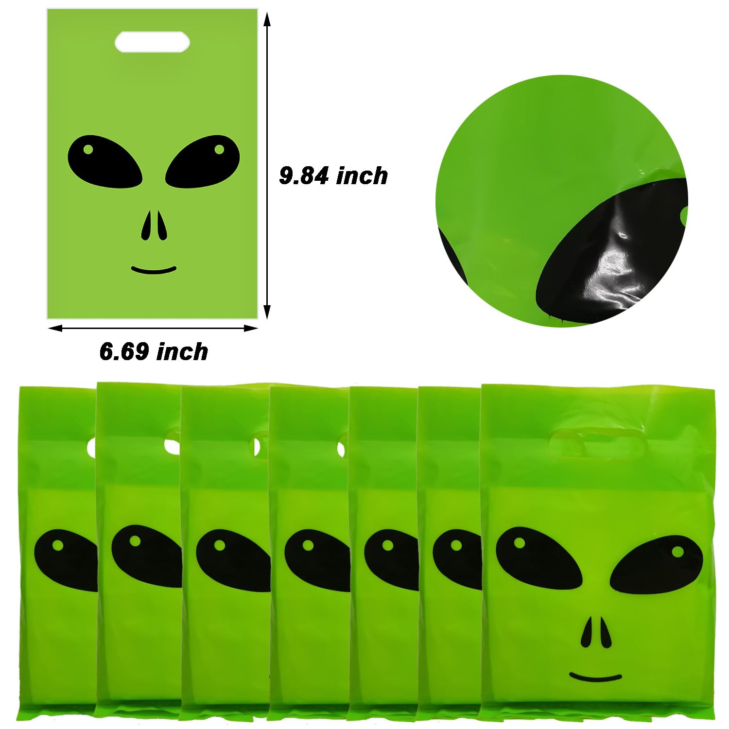 Alien party decorations 50pcs bags with green color and alien face