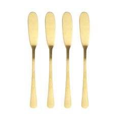 Alipis 4Pcs stainless steel butter spreader knives gold finish