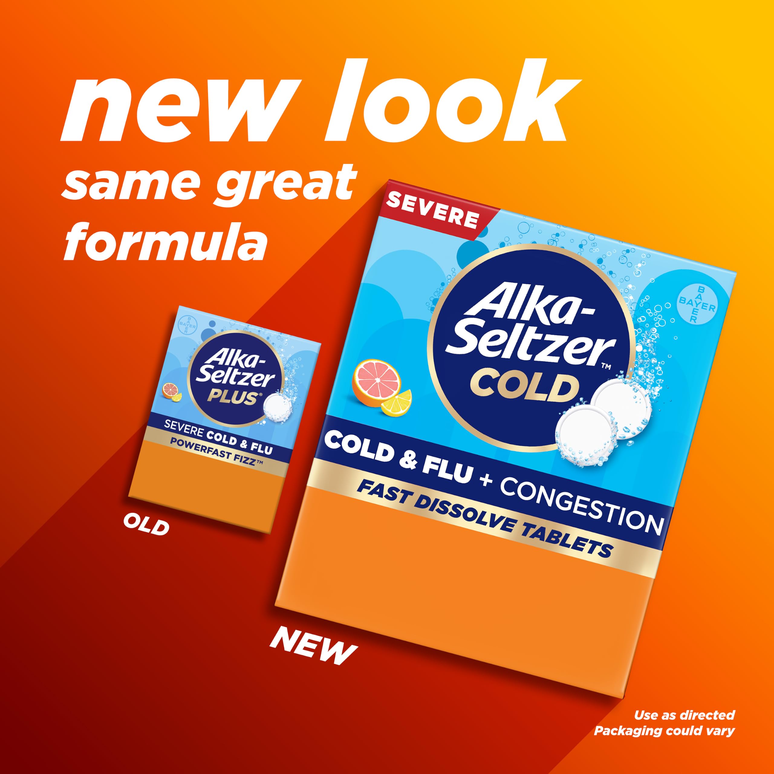 Alka-Seltzer Cold flu congestion severe package front