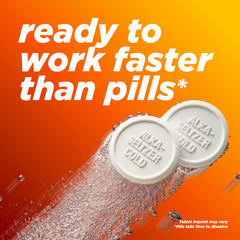 Close up of Alka-Seltzer Cold fast dissolve tablets
