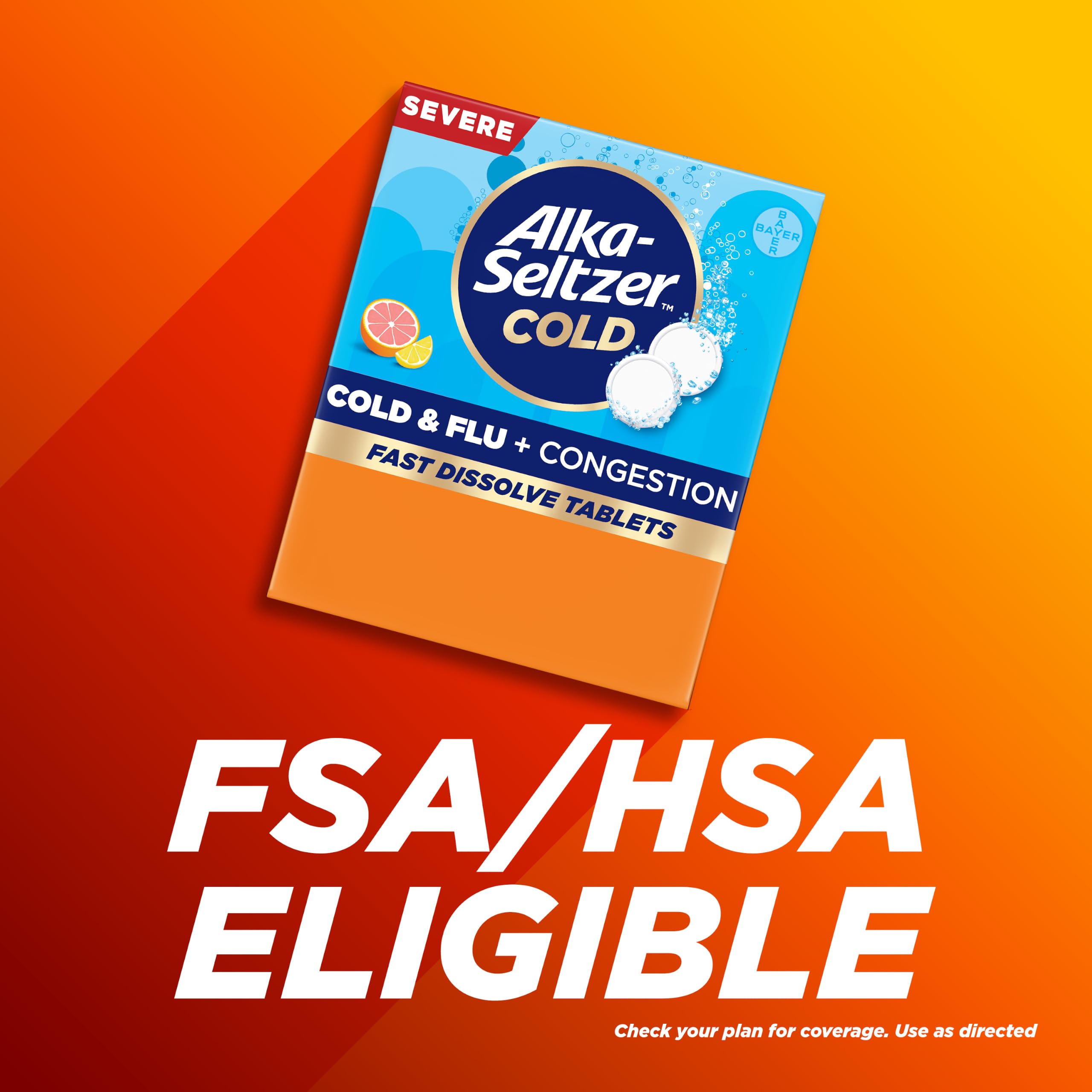 Alka-Seltzer Cold headache and body aches relief note