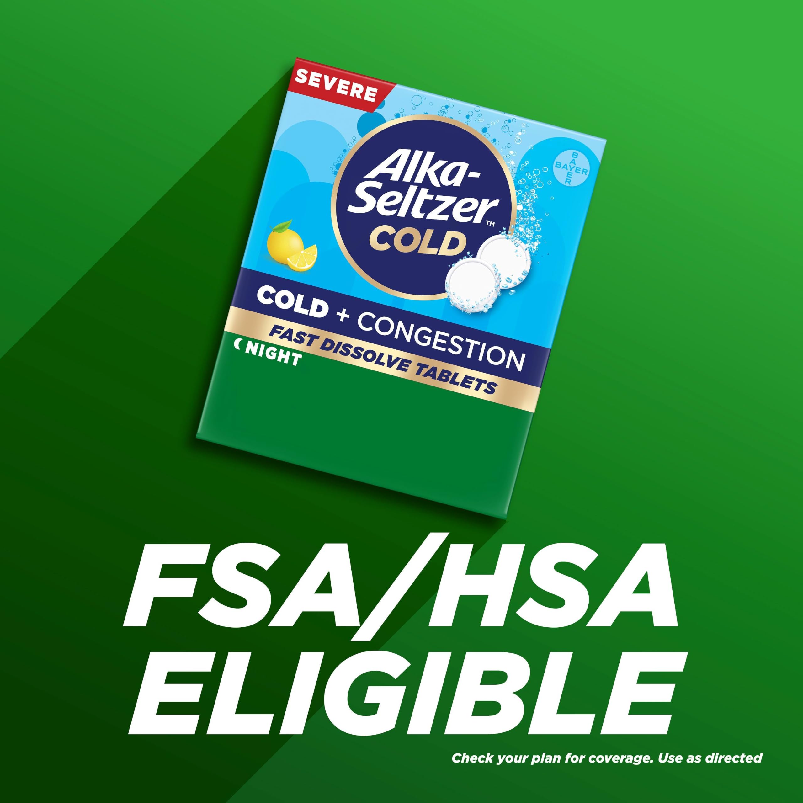Nighttime cold relief tablets by Alka-Seltzer Cold product image