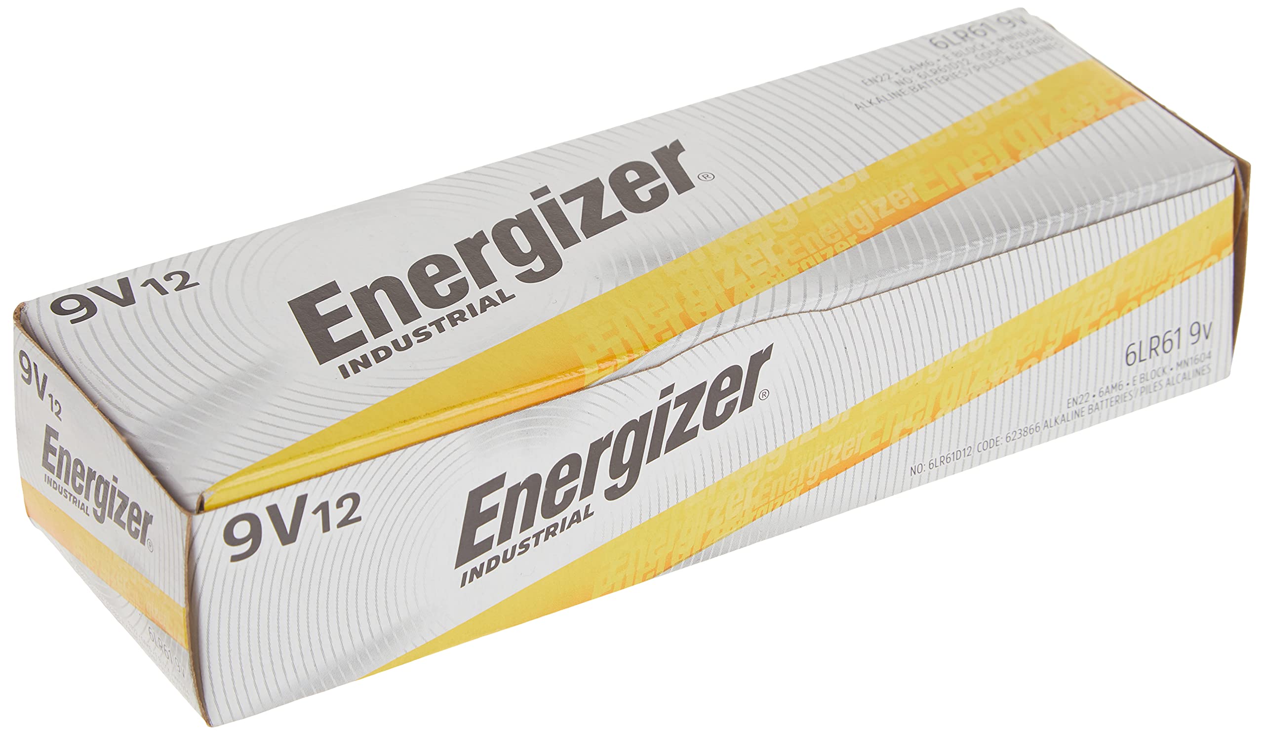 Alkaline 9V Energizer battery close up packaging
