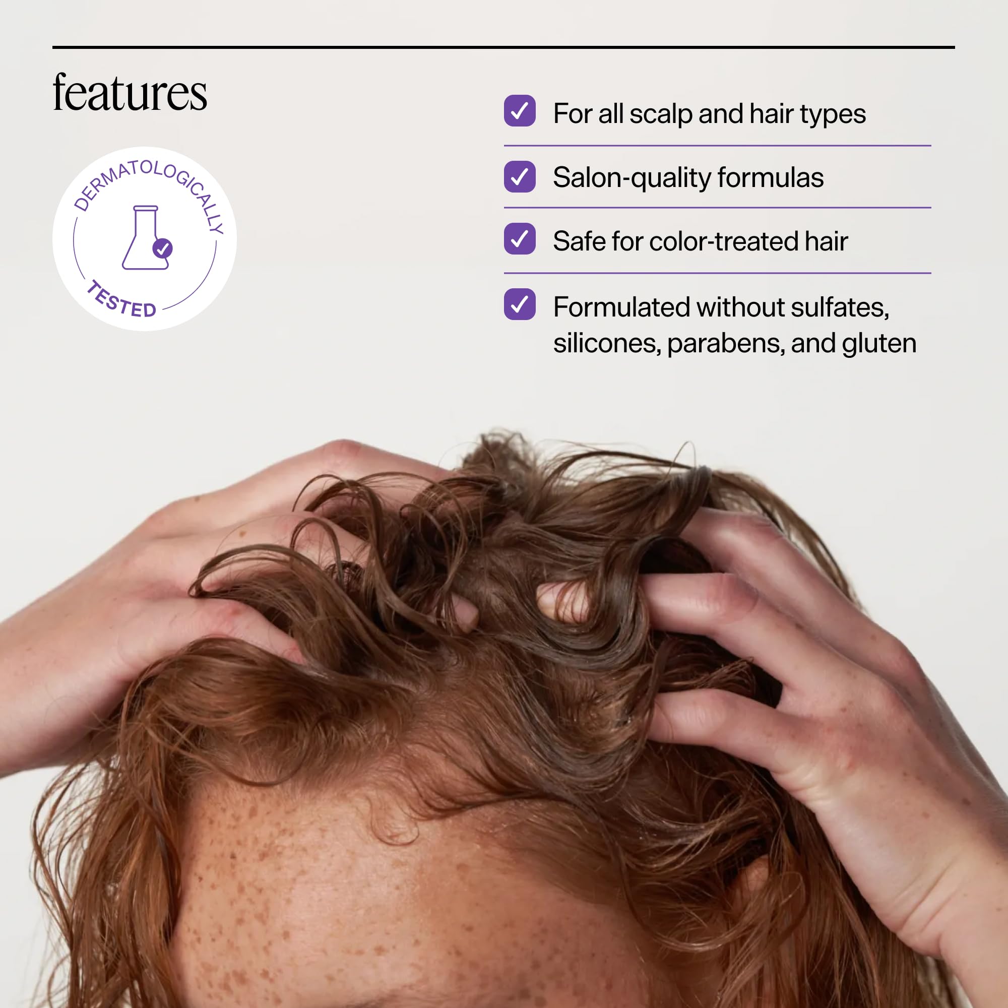 Suitable for all hair types and both men and women label