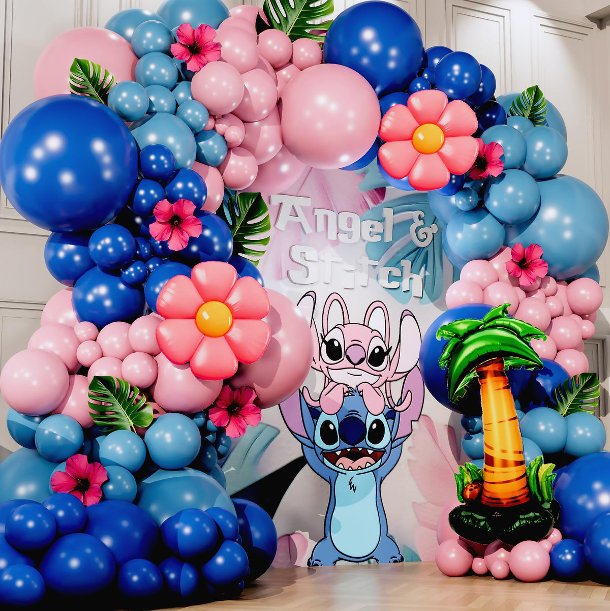 All-in-1 Blue Alien Balloon Arch Kit main package