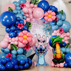 All-in-1 Blue Alien Balloon Arch Kit main package