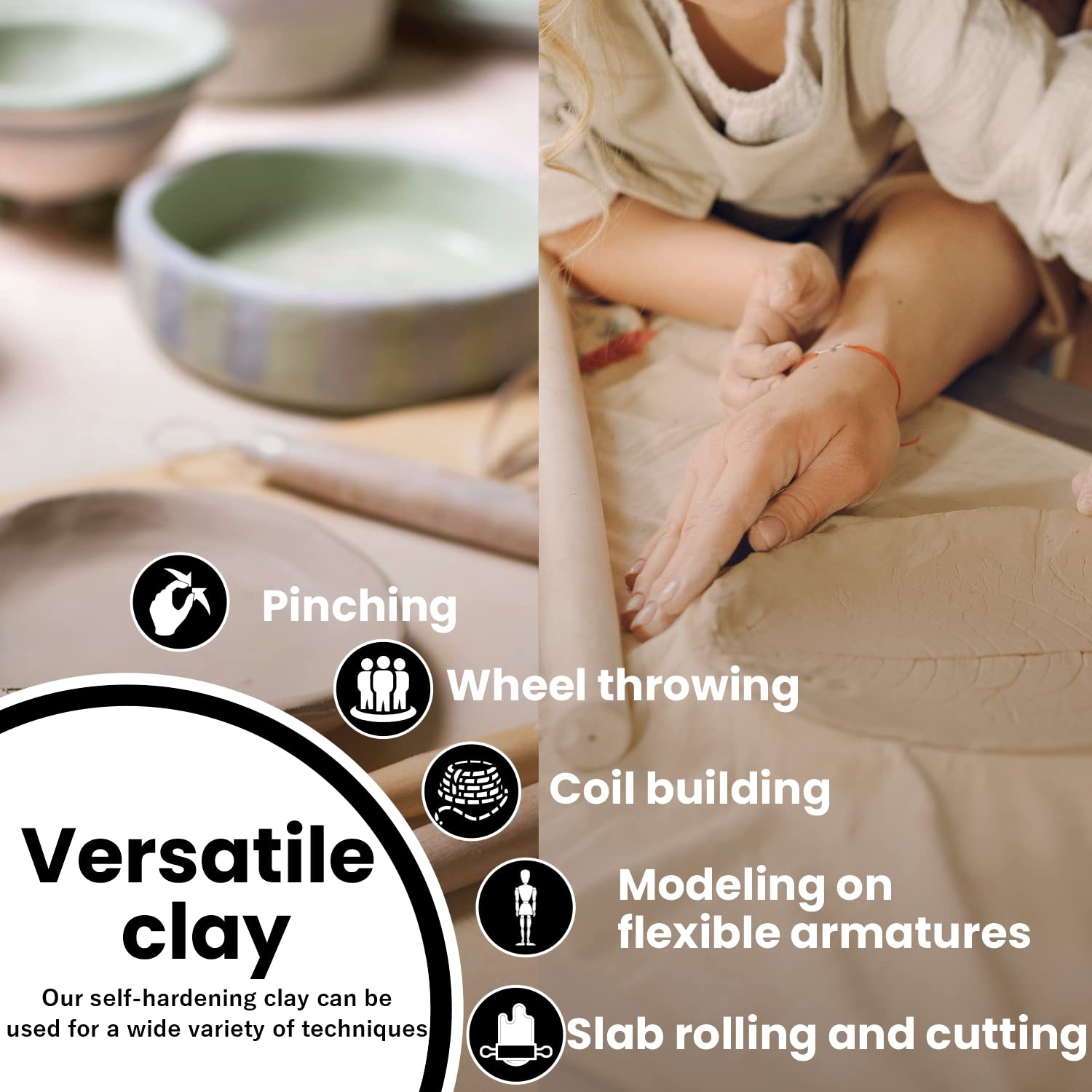 All Natural talc-free air dry clay Old Potters label