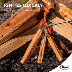 Outdoor fire pit use fatwood sticks