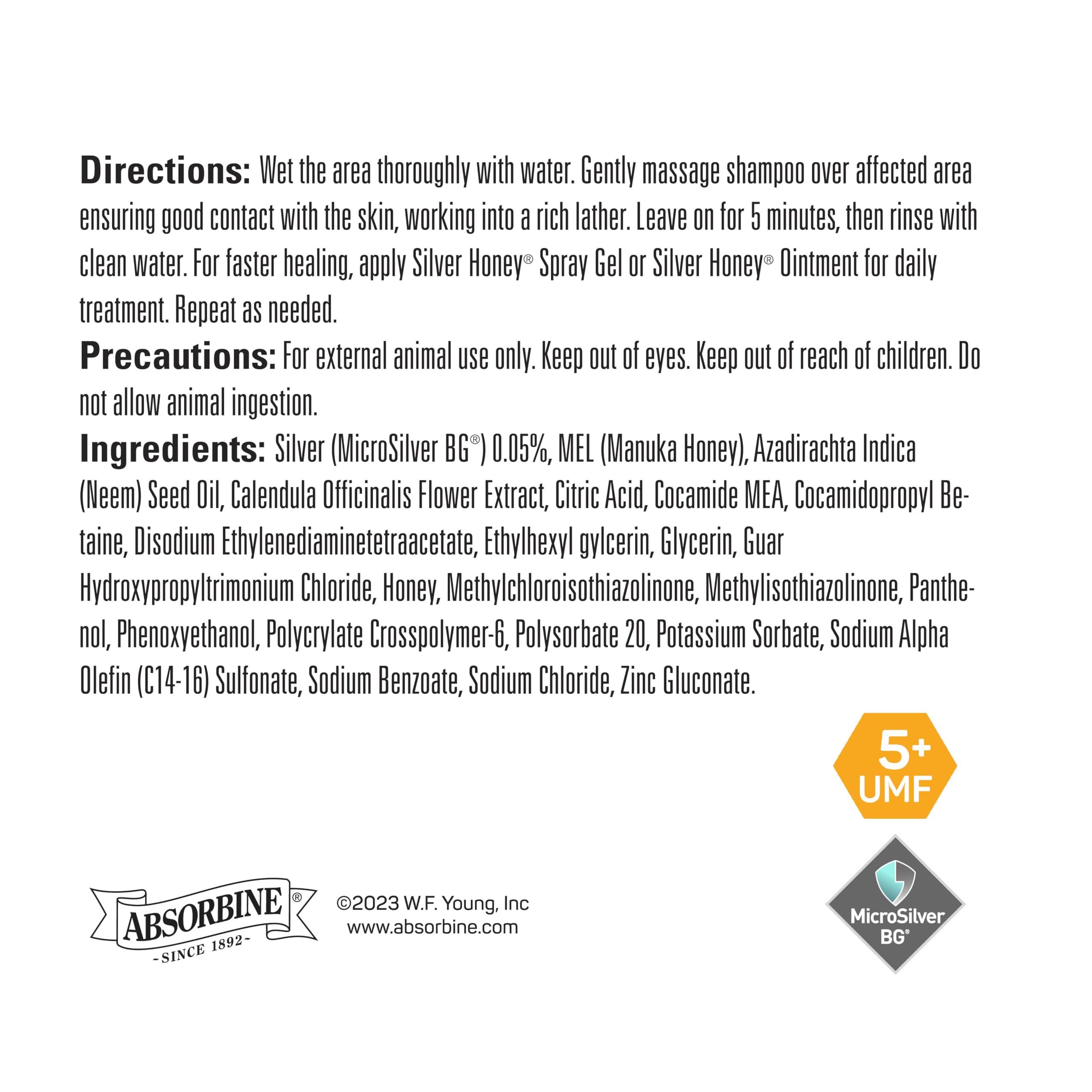 Packaging image of medicated shampoo and wound wash