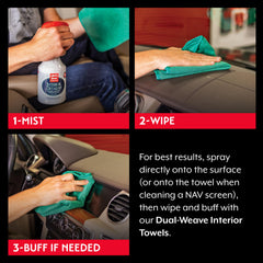 Anti-static interior cleaner for dashboards and screens