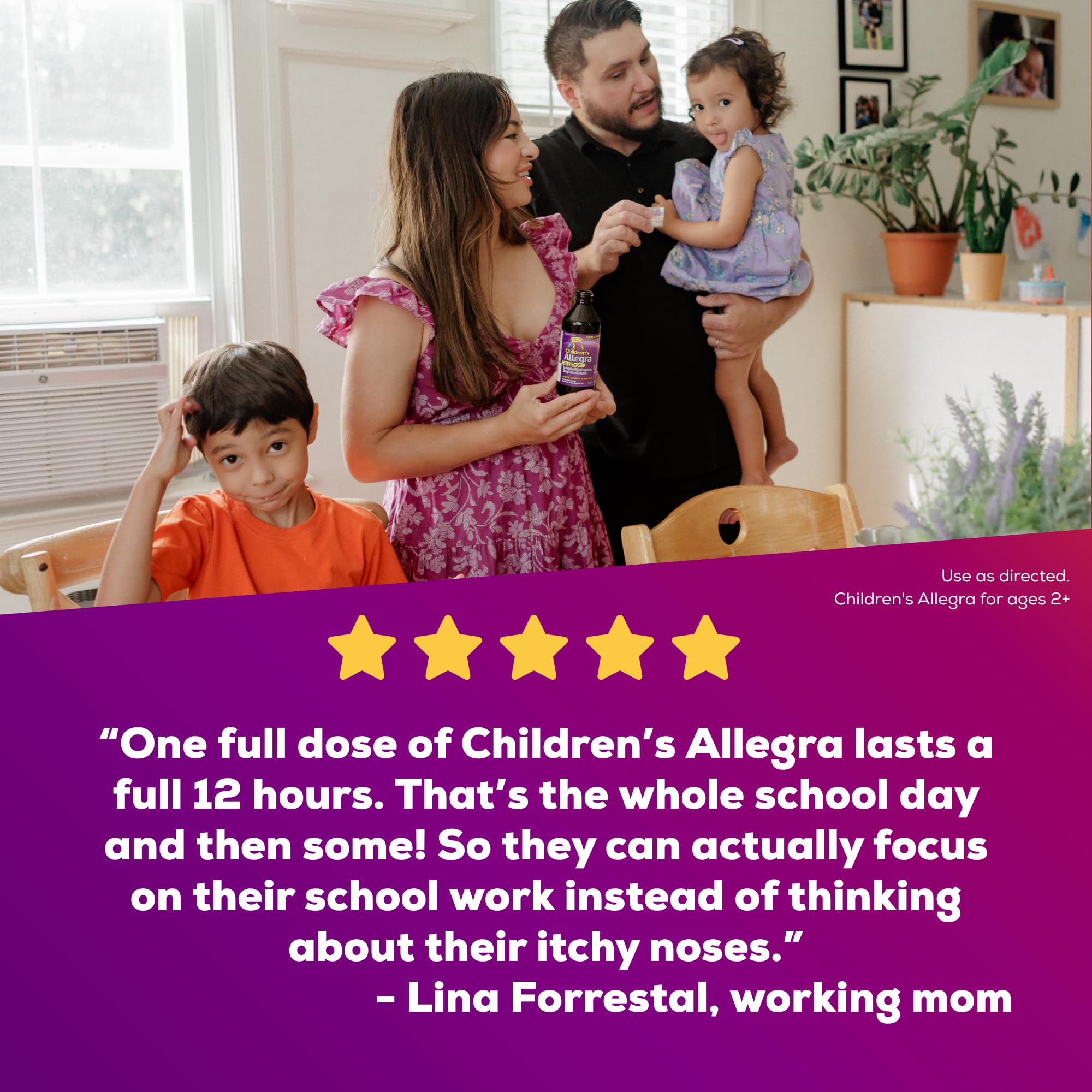 Berry flavor Allegra Children’s Liquid for kids packaging