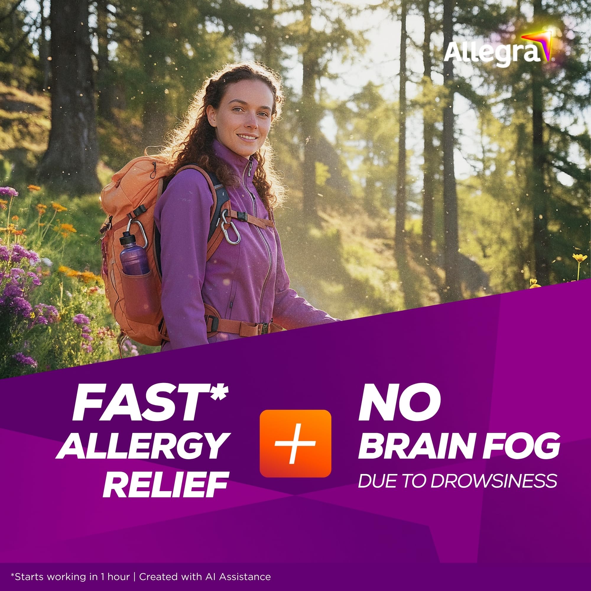 12-hour fast-acting allergy relief for kids 2+ with Allegra