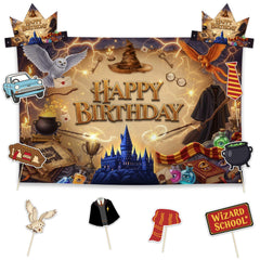 Allenjoy Cartoon Magic World Wizard backdrop 59x35 inch image