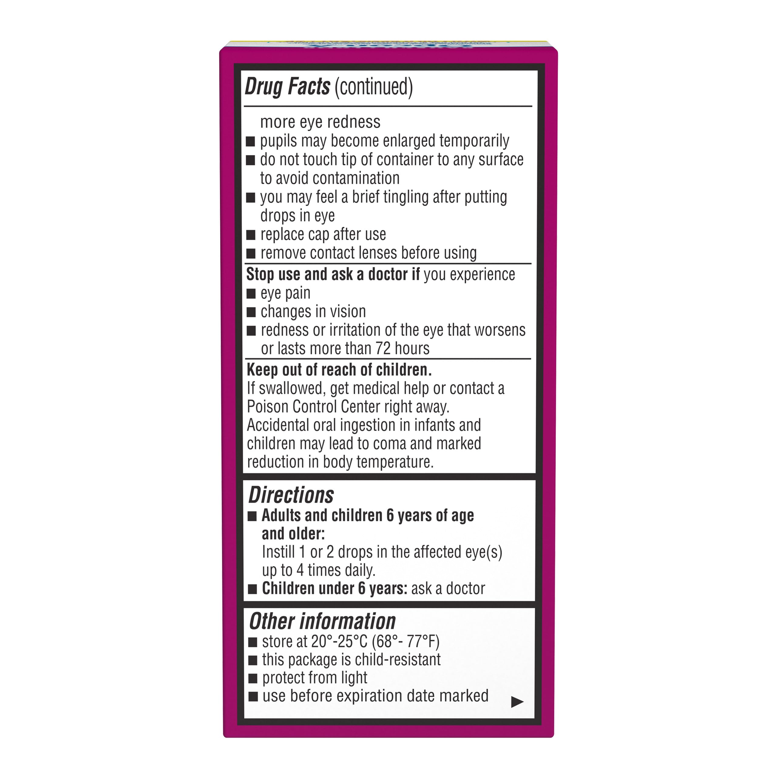 Opcon-A by Bausch & Lomb label with active ingredients