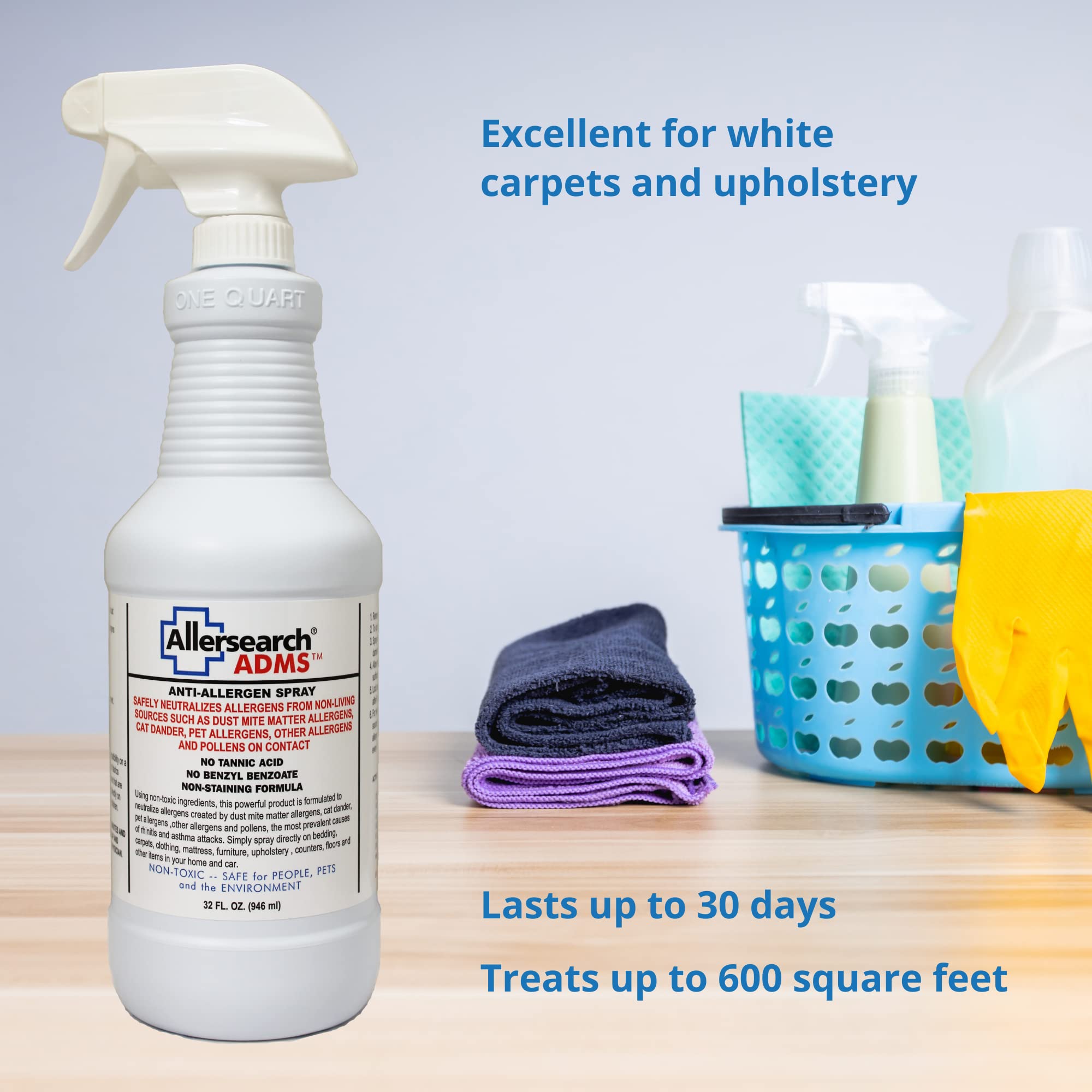 Pet bedding treated with Allersearch ADMS spray
