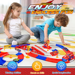 Alloy hero toy cars on spider track set