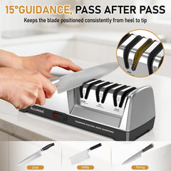 Countertop placement of ALLVANA knife sharpener 3-stage Silver-B