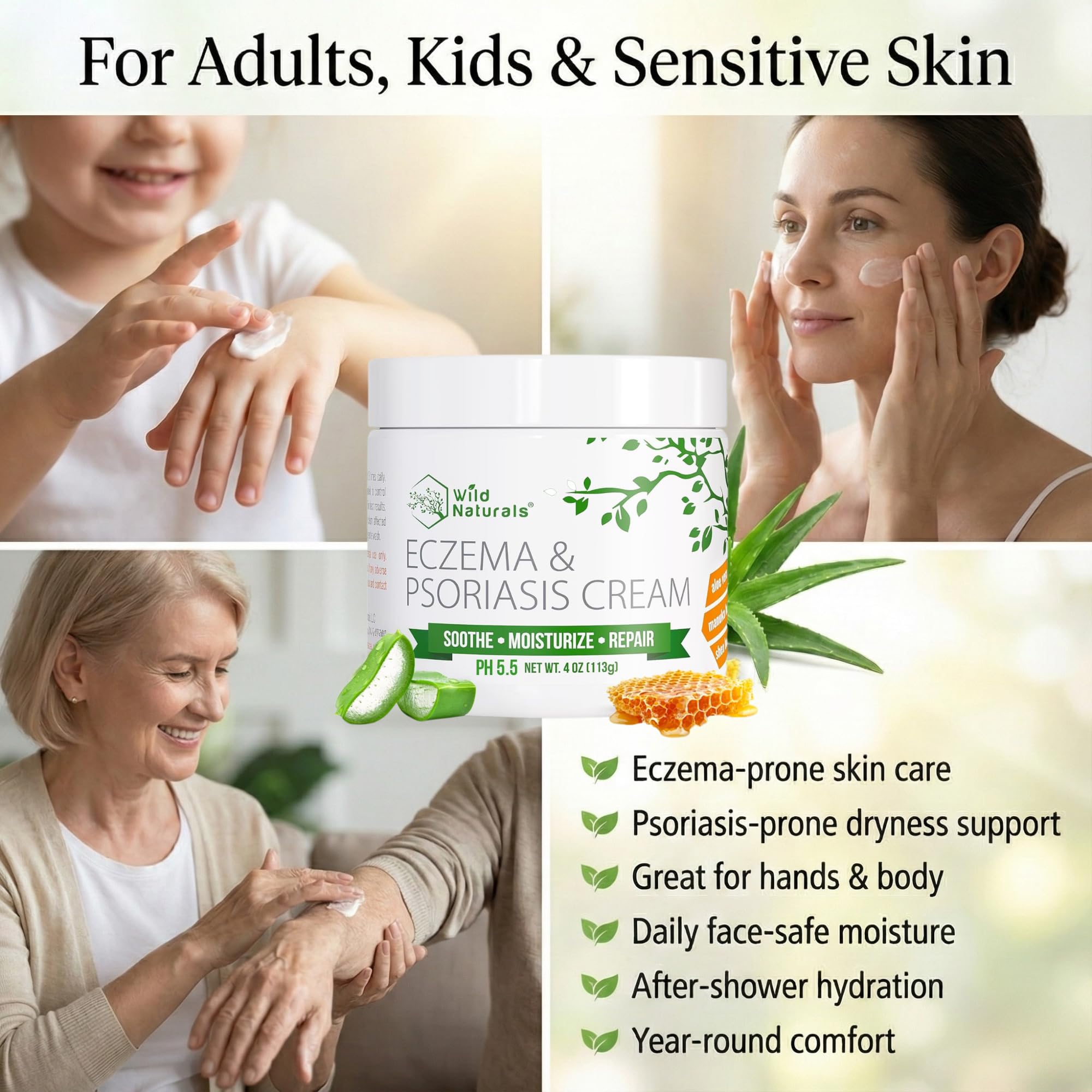 Aloe vera base eczema cream by Wild Naturals