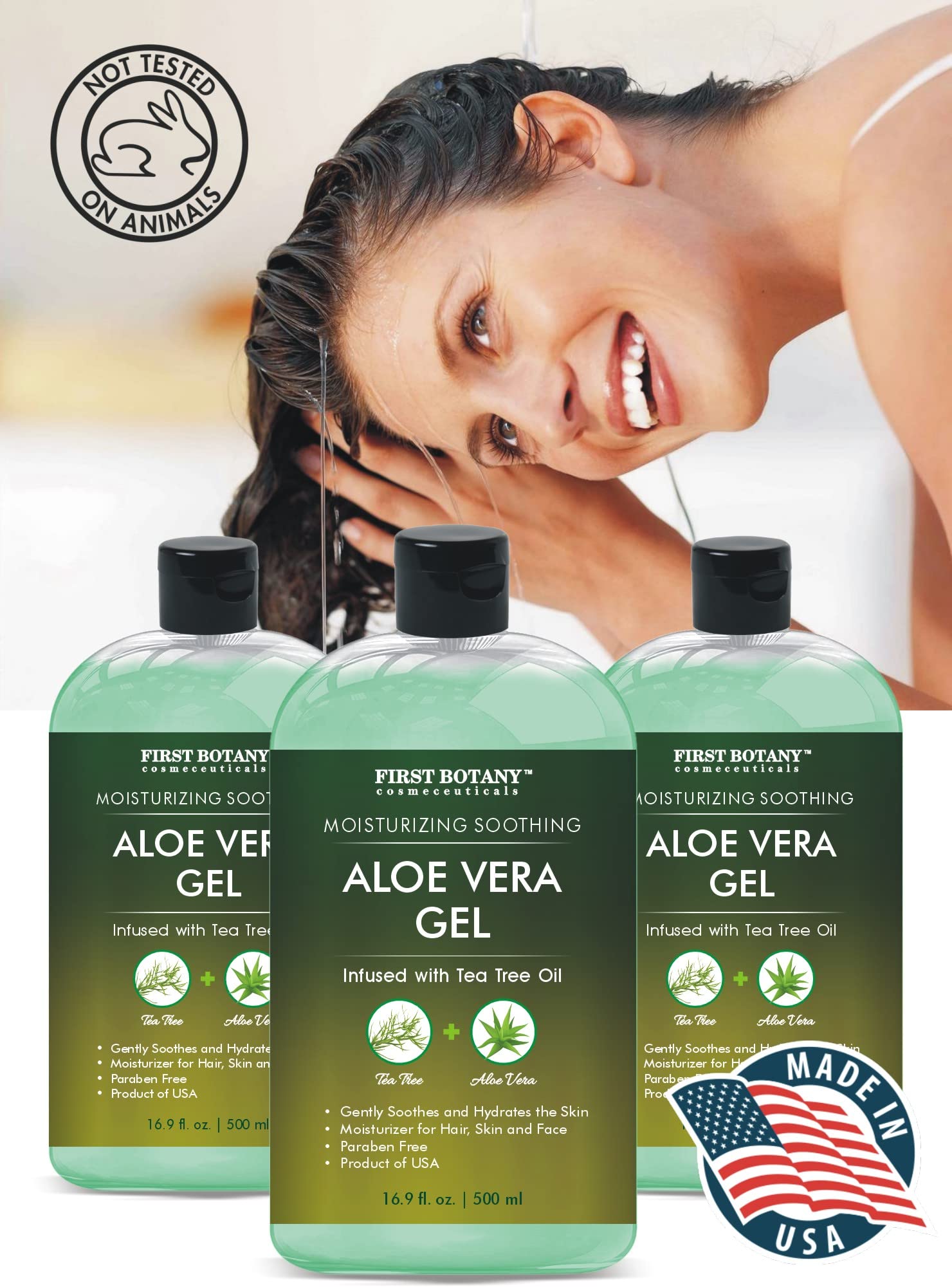 Hydrating aloe vera gel packaging 500 ml size