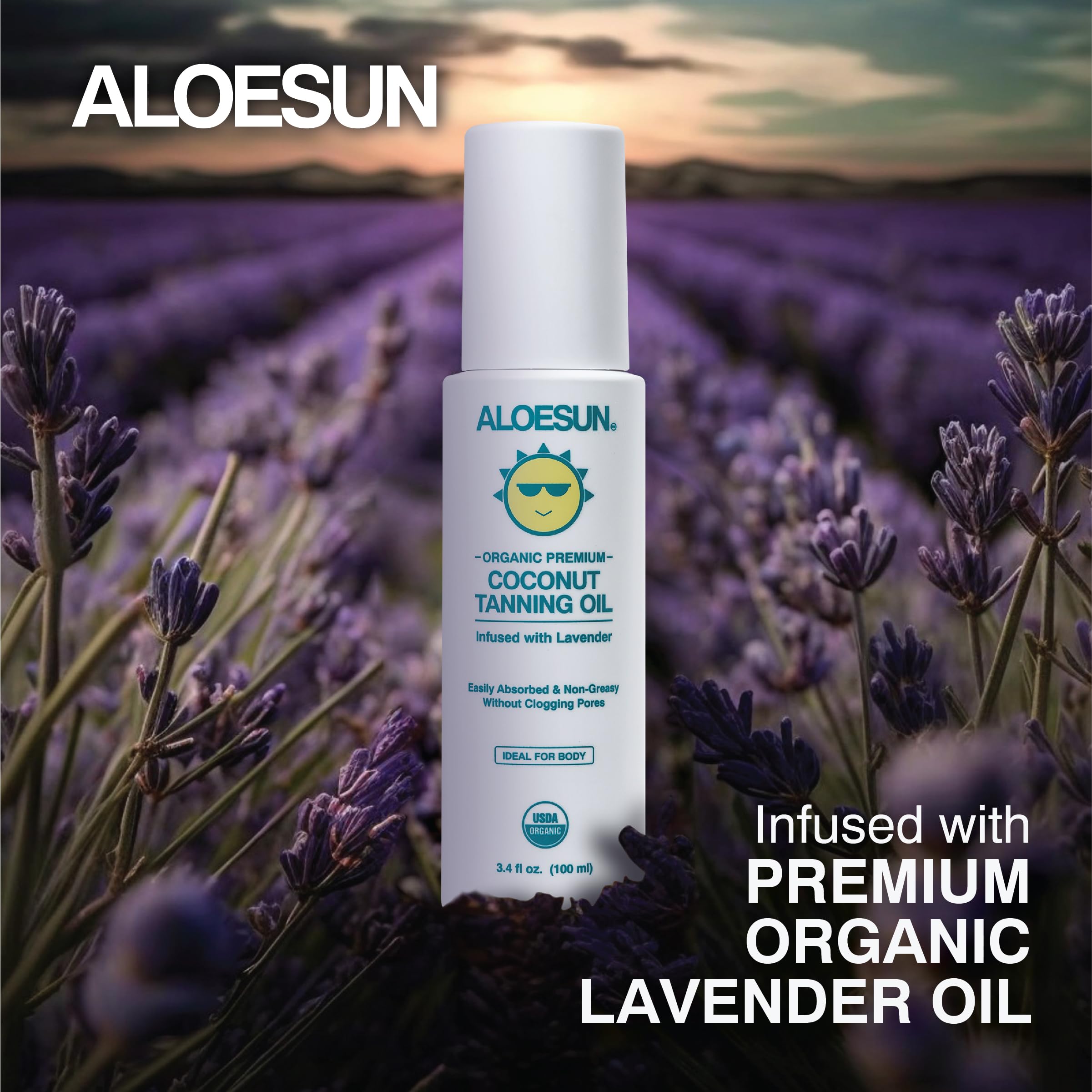 ALOESUN coconut tanning oil spray 3.4 oz travel bottle