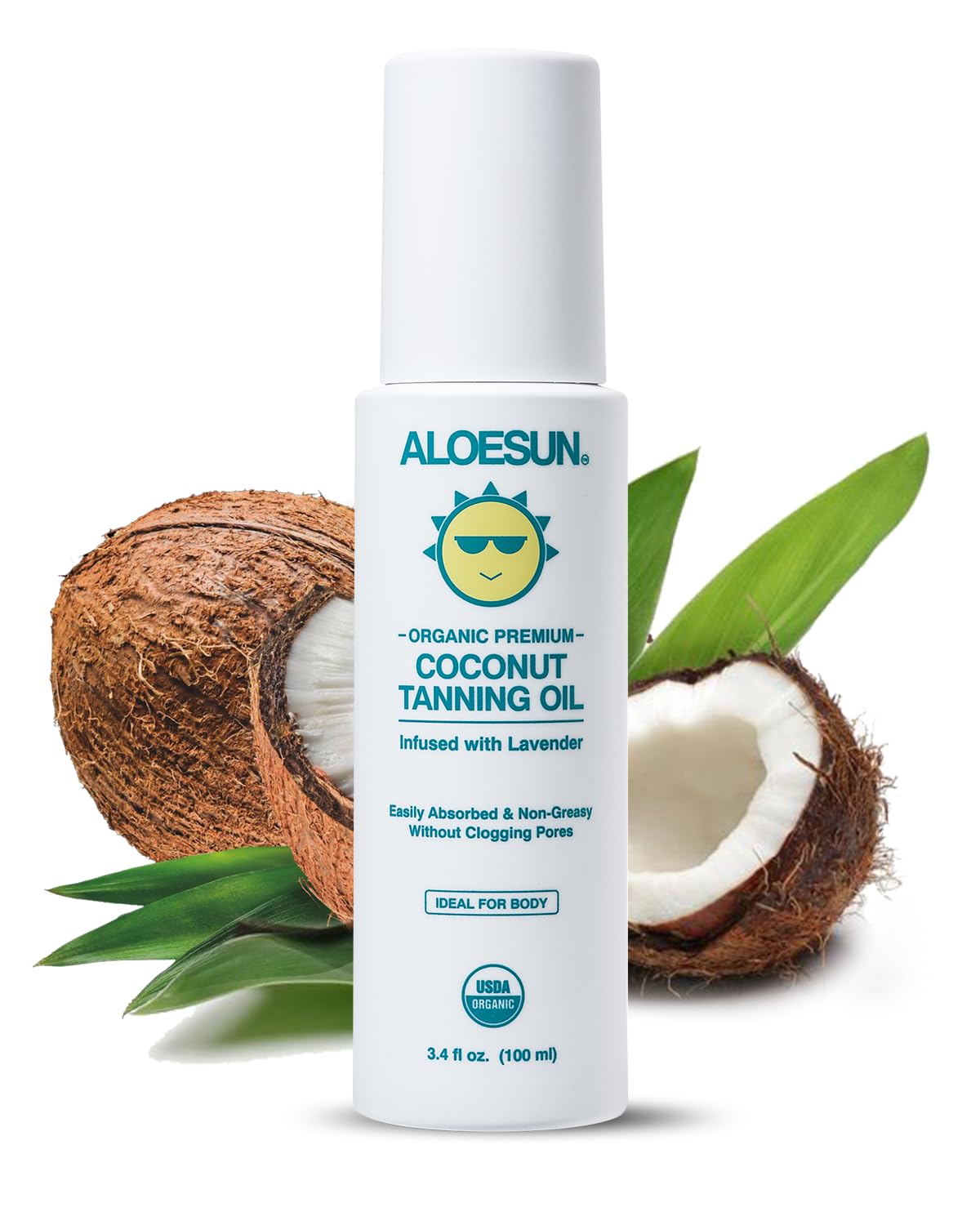 ALOESUN Coconut Tanning Oil Spray bottle with Lavender Oil 3.4 oz travel size