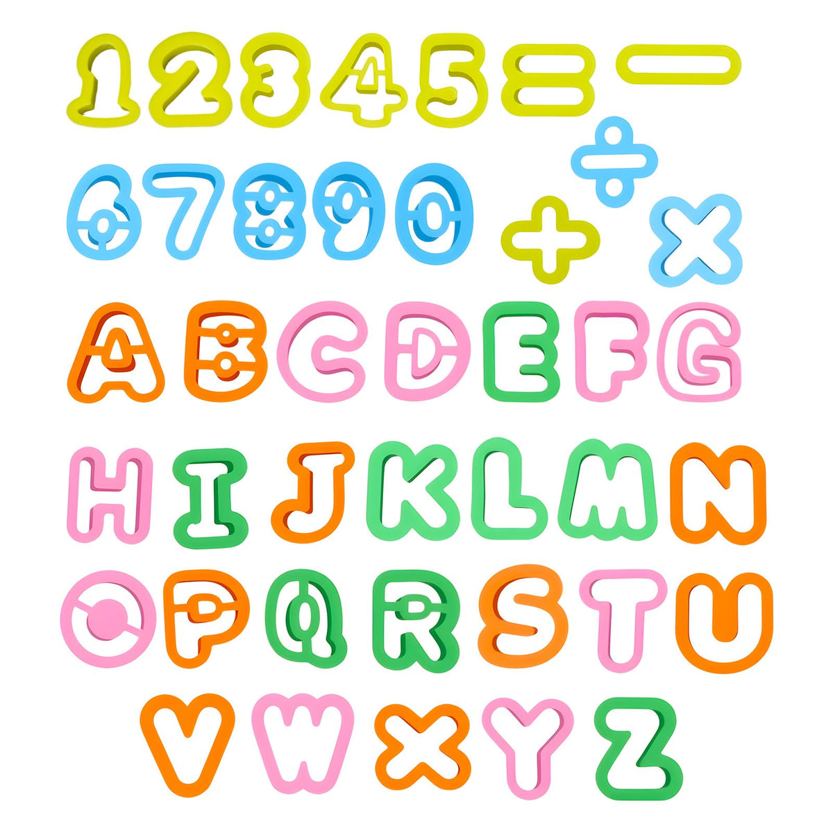 Alphabet Playdough Cutter Set letter cutters A-Z and number cutters 0-9