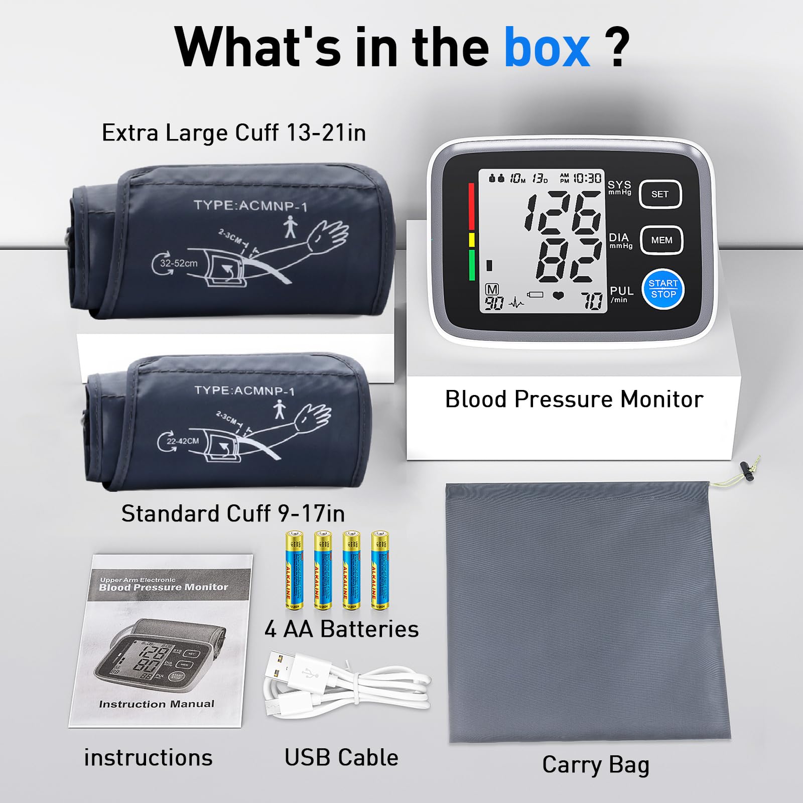 Type-C cable included with ALPHAGOMED BP monitor