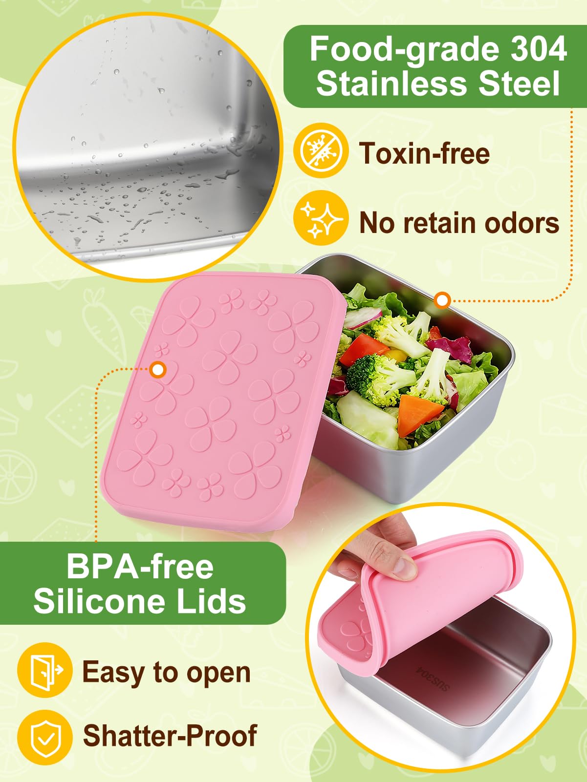 Alphatool stainless steel snack containers 18oz
