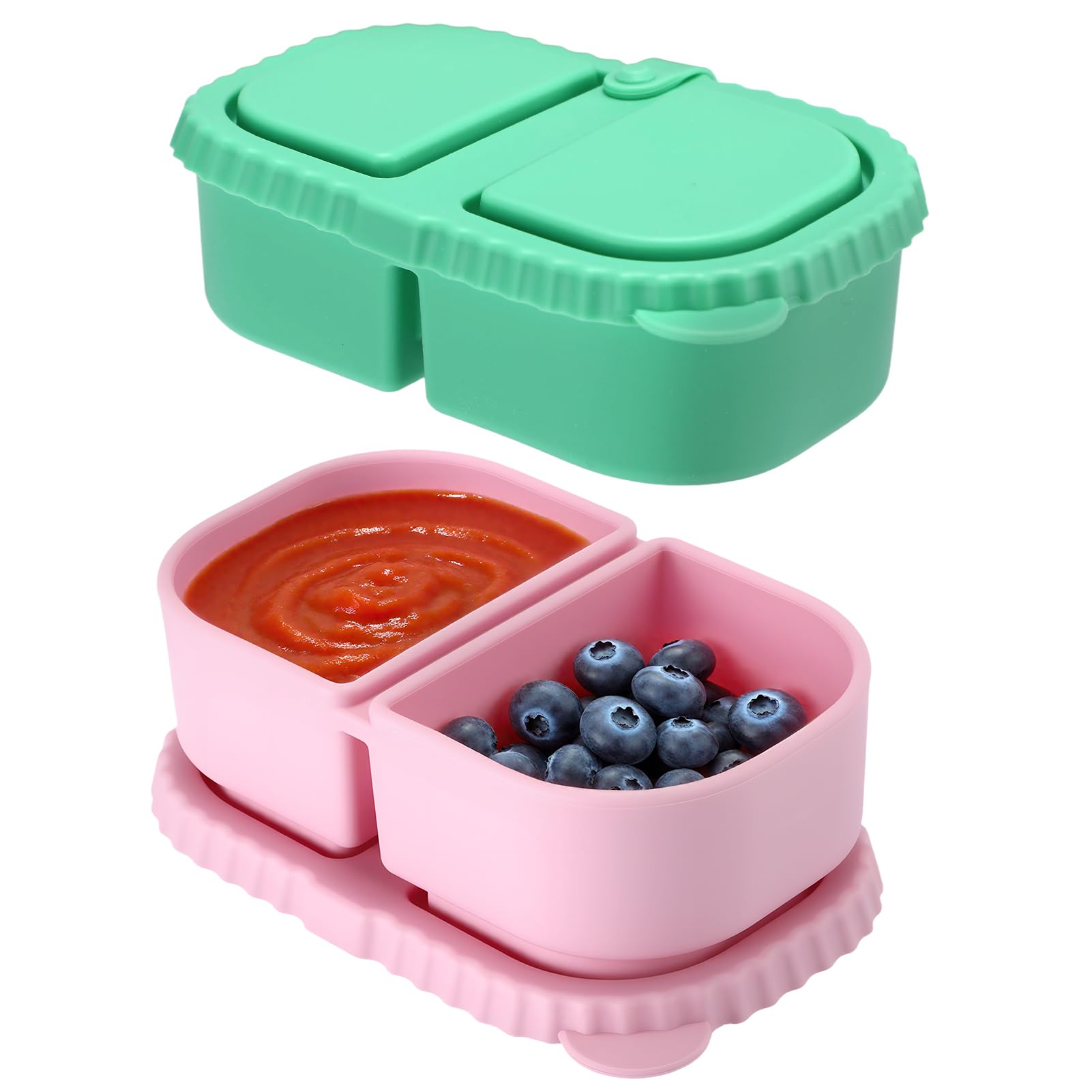 Alphatool reusable silicone snack containers set