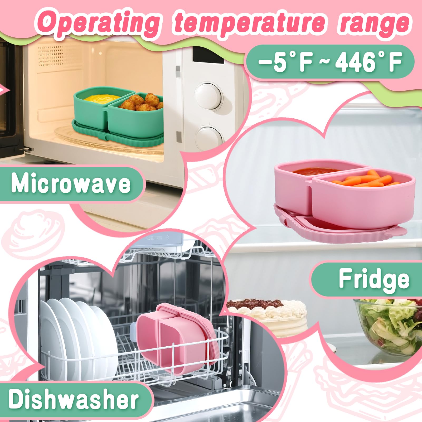 Compact portable snack containers for bags and lunch boxes
