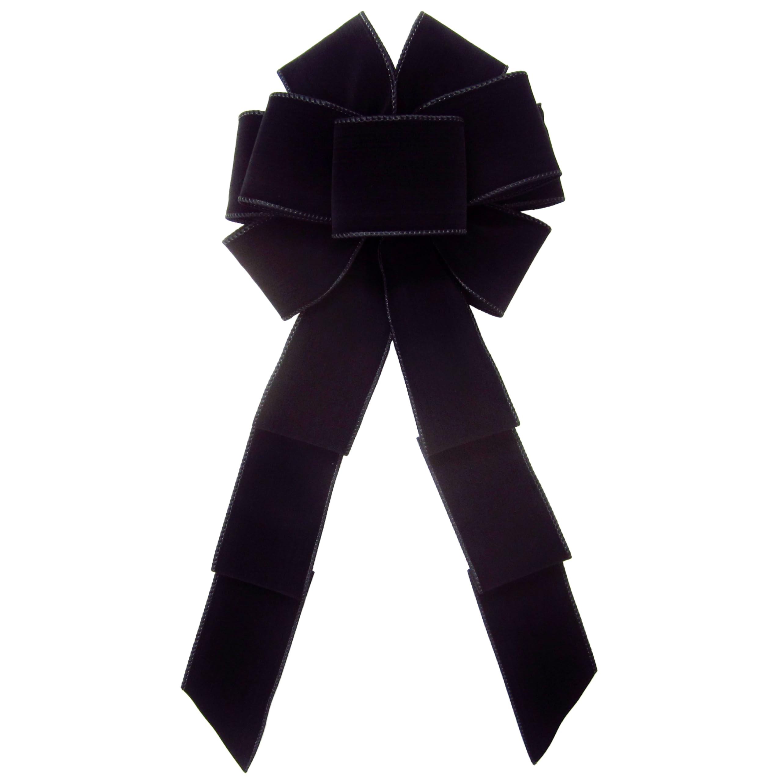 8 inch wired velvet bow with two back wires ready for attachment