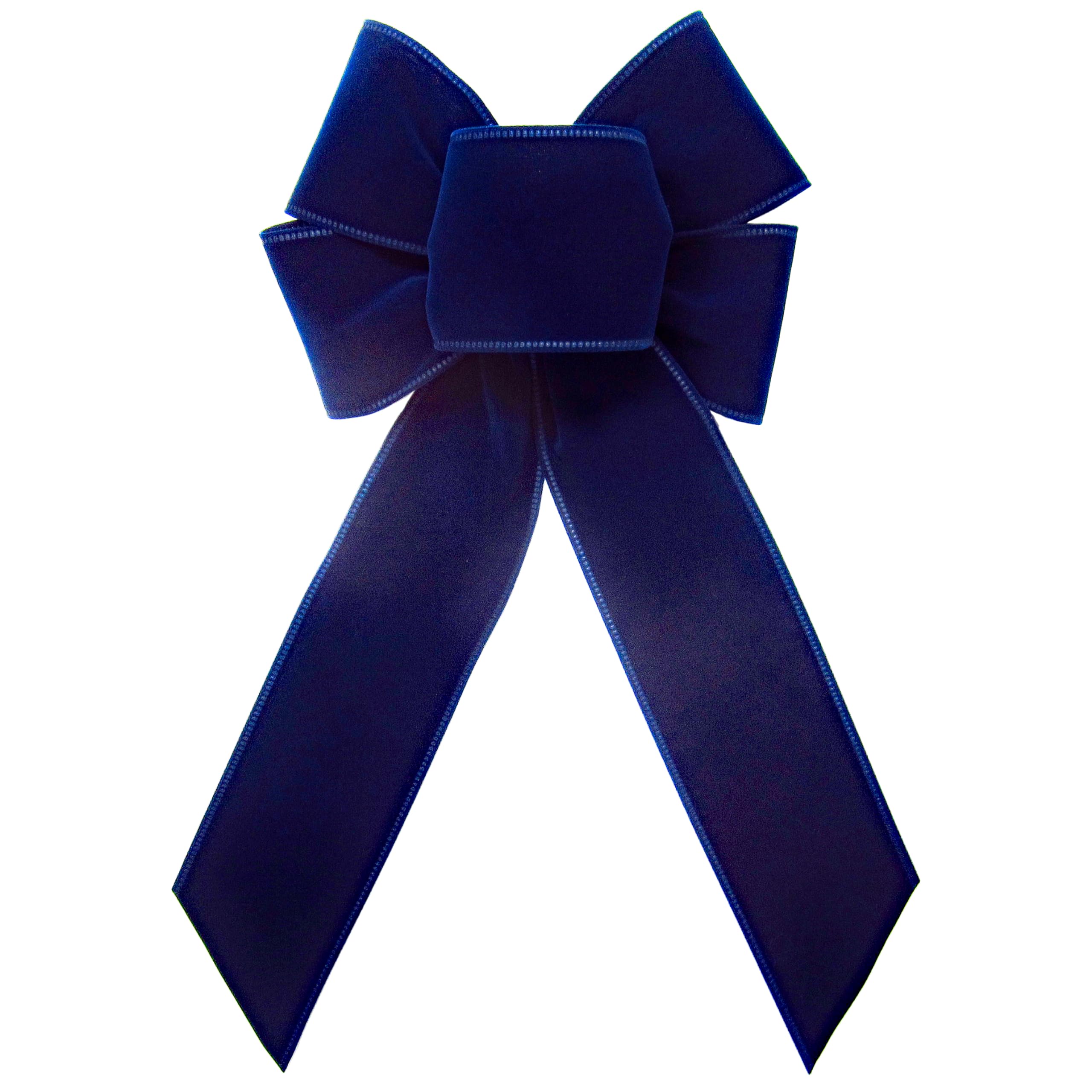 Navy Blue Velvet Wreath Bows by Alpine Holiday Bows 6 Inch wired