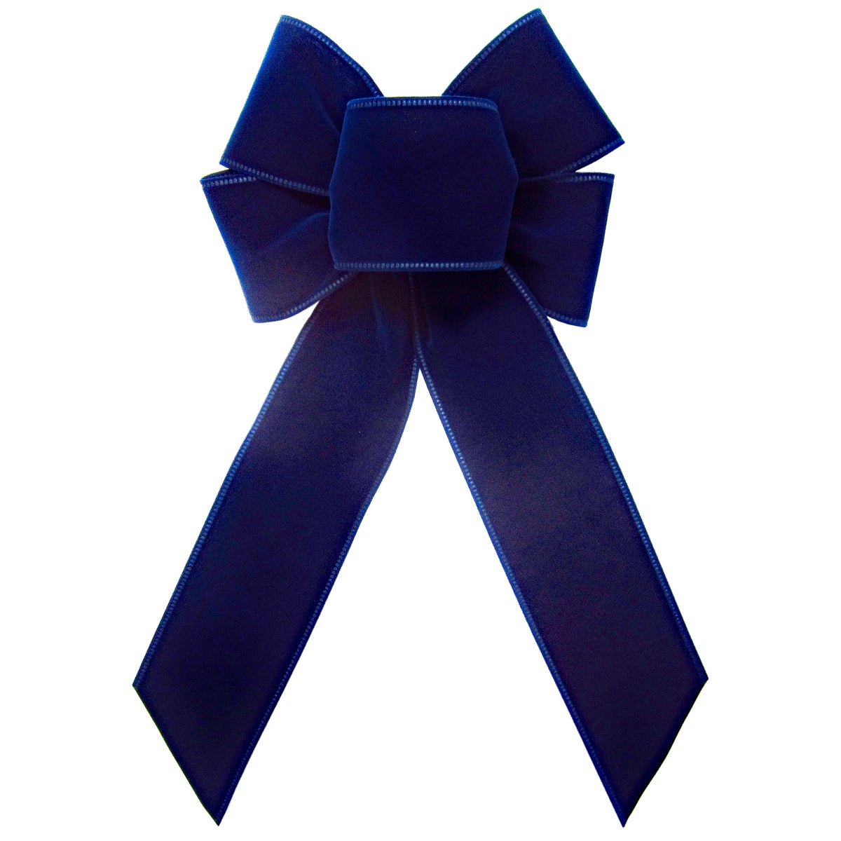 Navy Blue Velvet Wreath Bows by Alpine Holiday Bows 6 Inch wired
