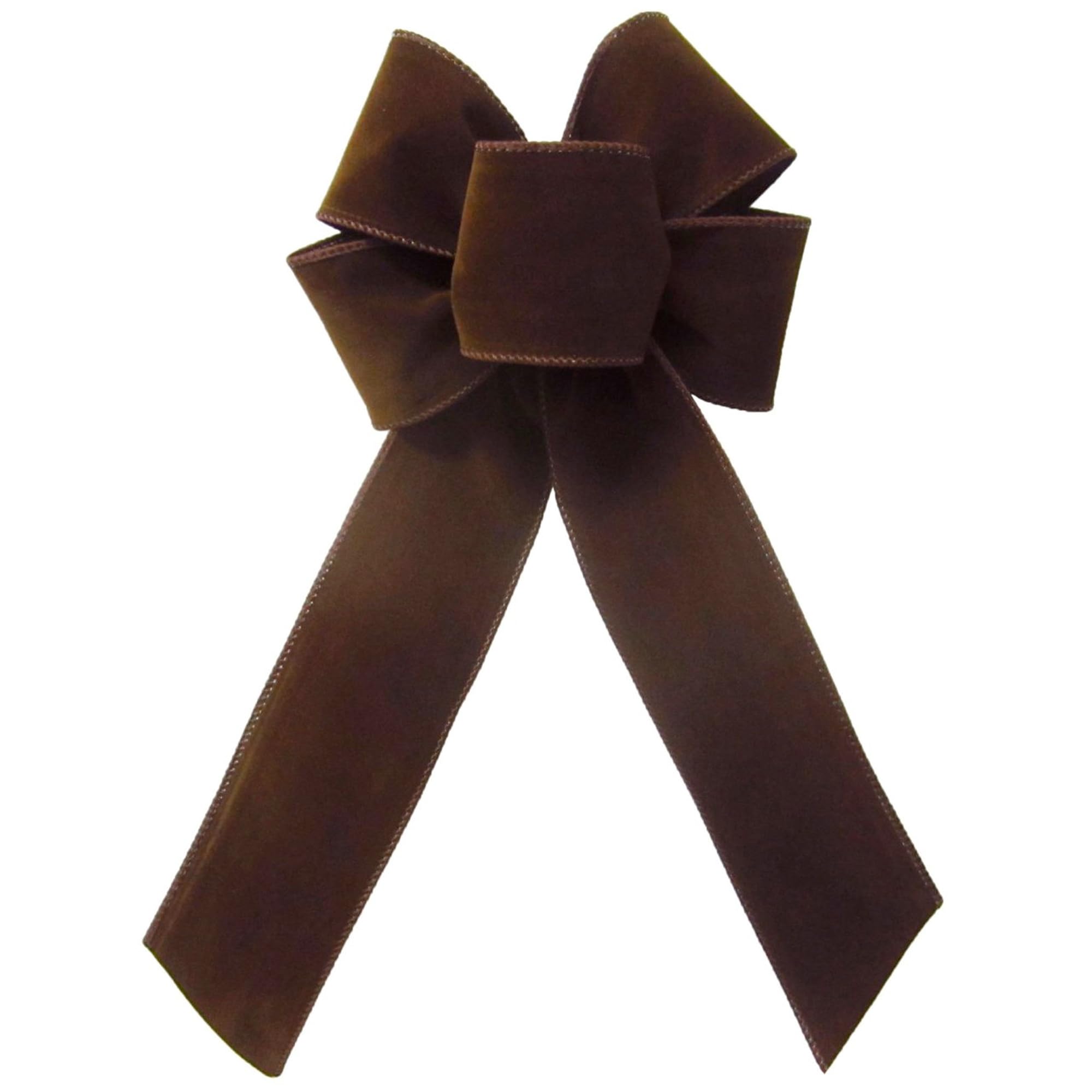 Alpine Holiday Bows 6in brown velvet wreath bow wired edge Olympia WA