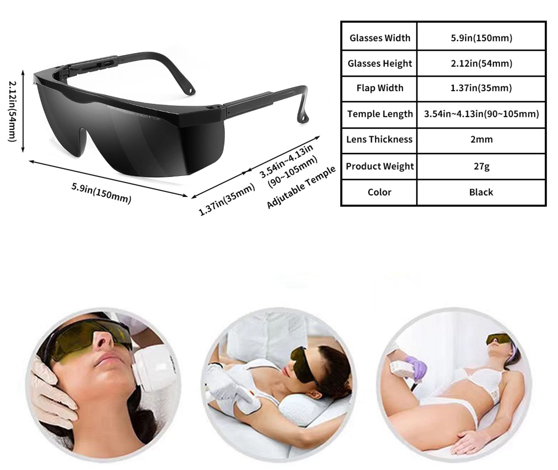 Alsenor IPL 190nm-2000nm laser safety glasses for laser cosmetology