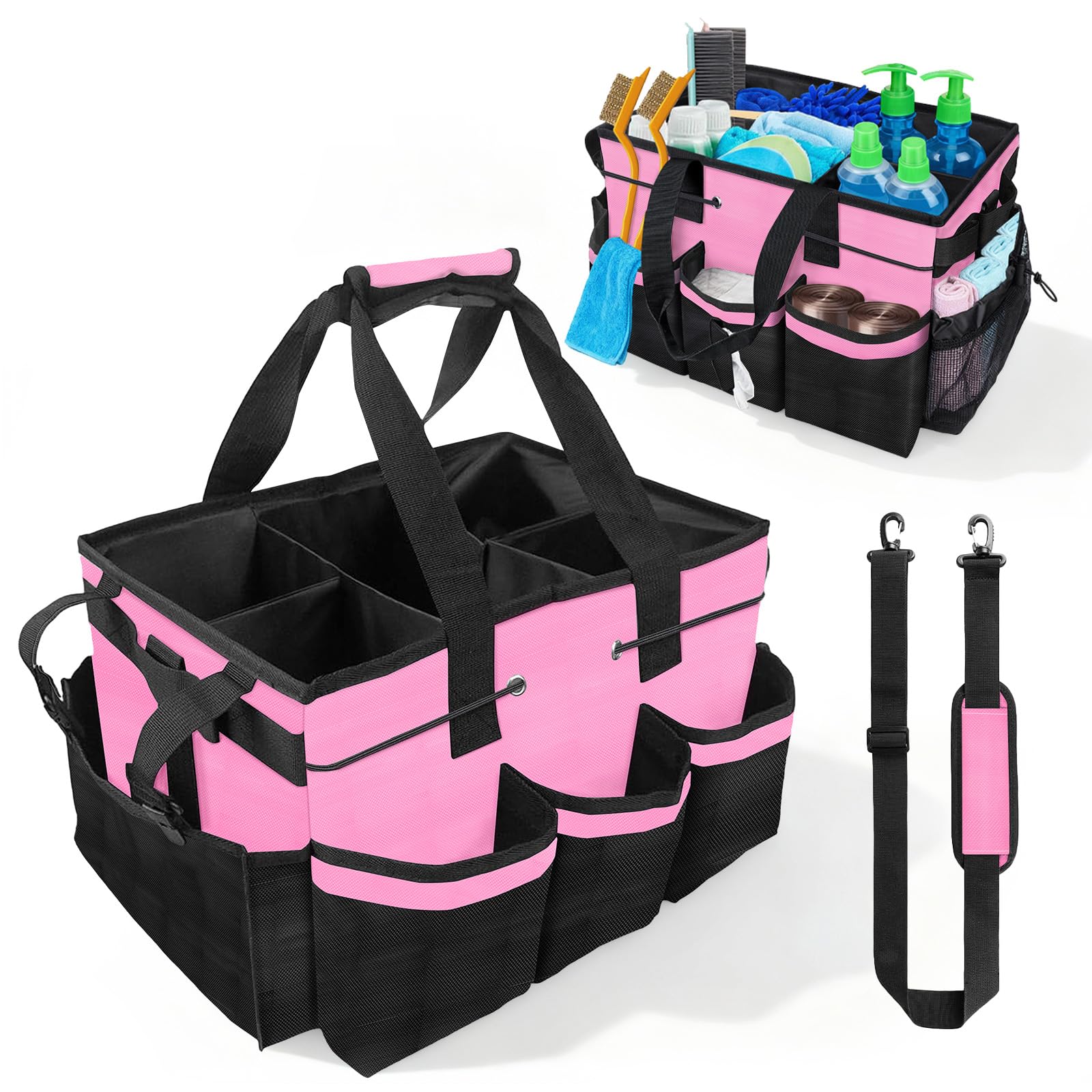 ALSLEA Cleaning Caddy Bag front view pink